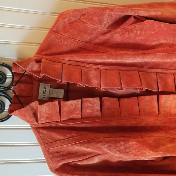 Chico's  Ruffle collared jacket - Picture 11 of 12